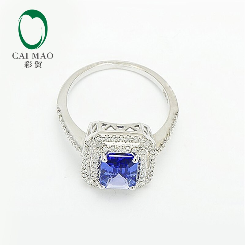 14K White Gold Tanzanite Diamond Engagement Ring