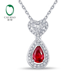 14K Gold 0.88ctw Ruby & Diamond Engagement Pendant for Her