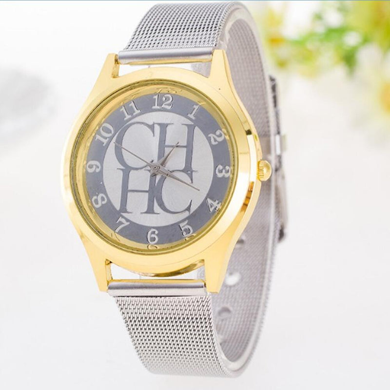 New Brand Gold Geneva Casual Quartz Watch Women Metal Mesh Stainless Steel Dress Wrist Watches Relogio Feminino Clock Hot Sale