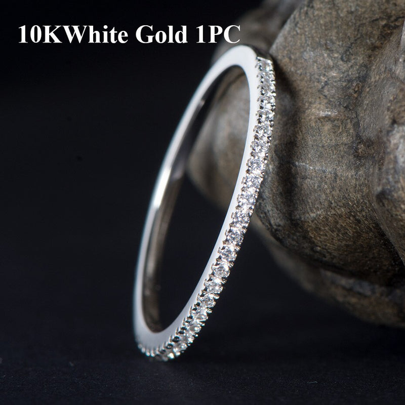 Kuololit 10K White/ Yellow Gold Moissanite Lab Grown Diamond Ring