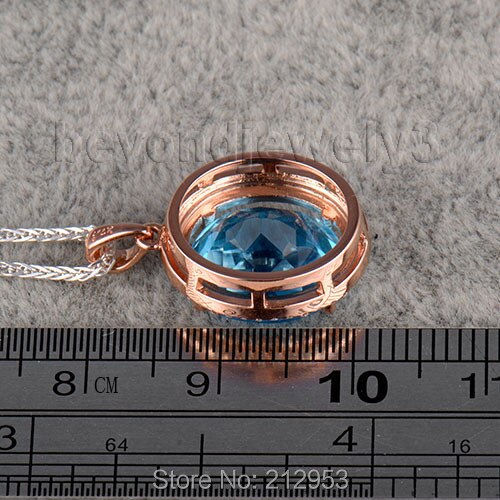 14K Rose Gold Dark Topaz Oval Pendant for Women