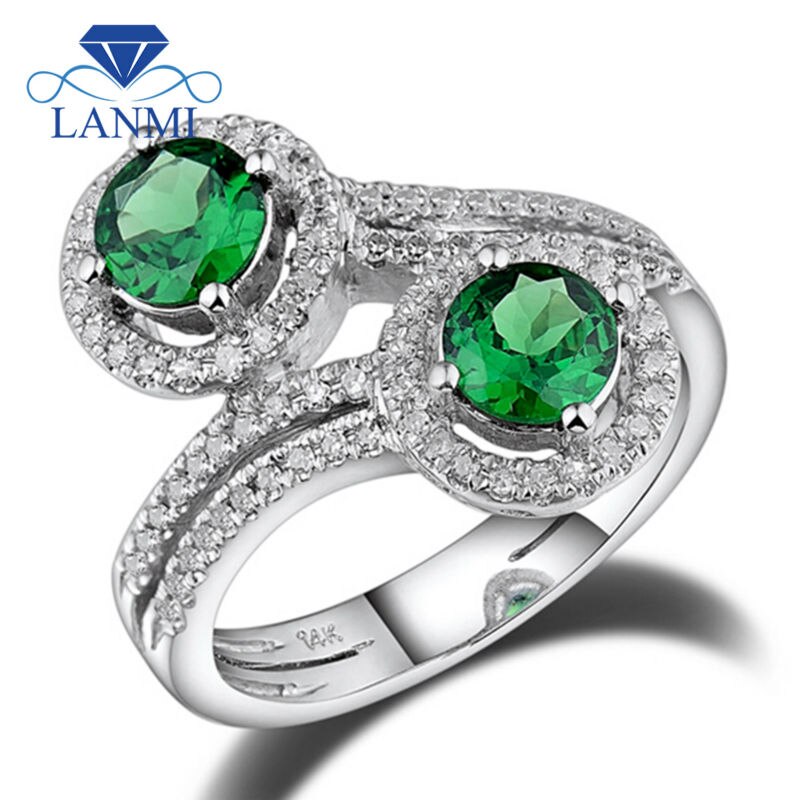 14kt White Gold Tsavorite Engagement Ring