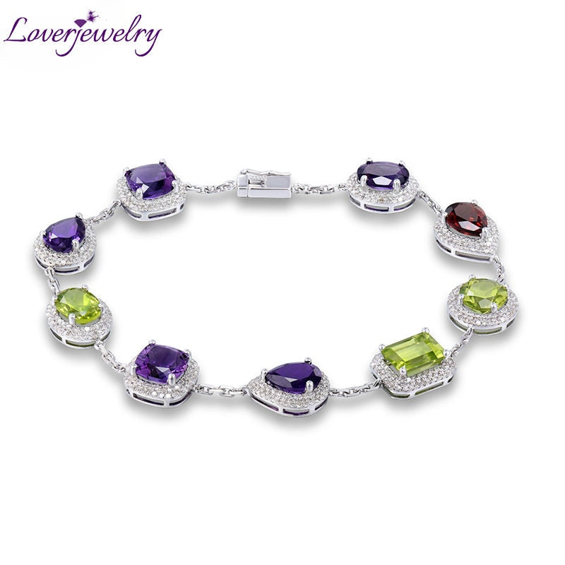 Gold Plated Kaleidoscope Gemstone Bracelet for Women