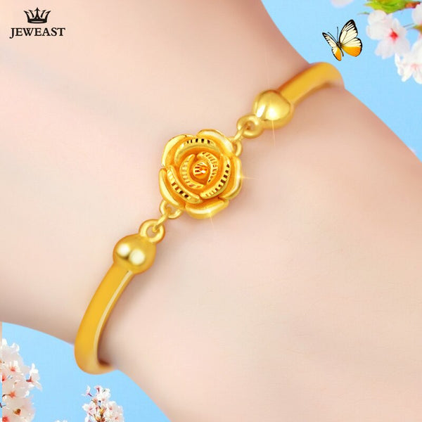 24K Gold Rose Bracelet for Women