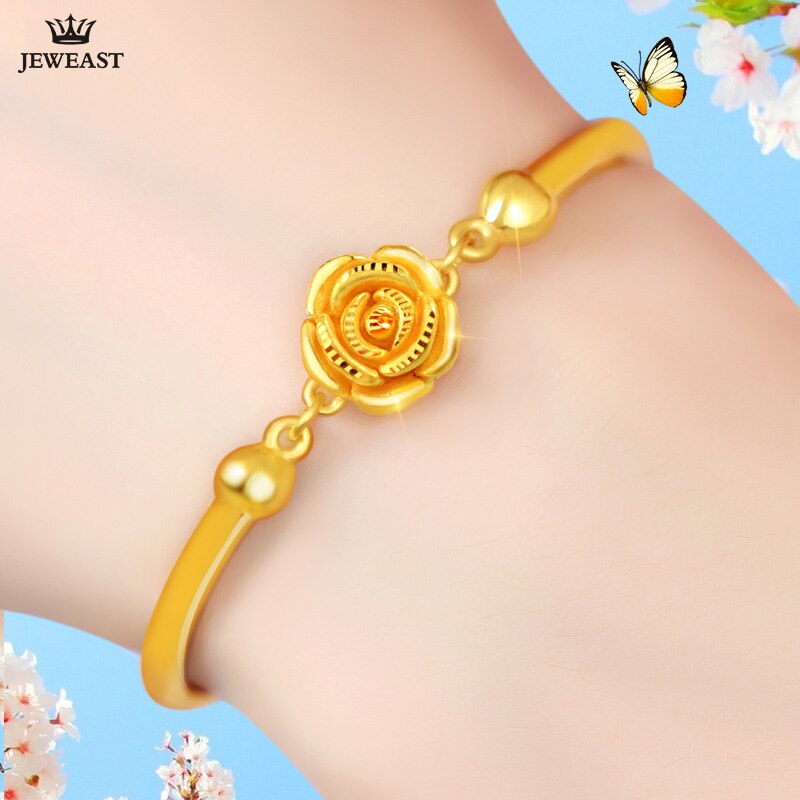 24K Gold Rose Bracelet for Women