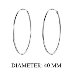 BAMOER Fashion Big Hoop Earrings 925 Sterling Silver
