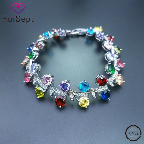 Sterling Silver Topaz Symphony Bracelet for Women