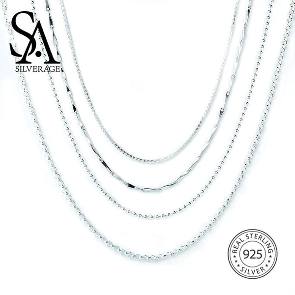SA SILVERAGE 925 Sterling Silver 16/18 Inch Necklace