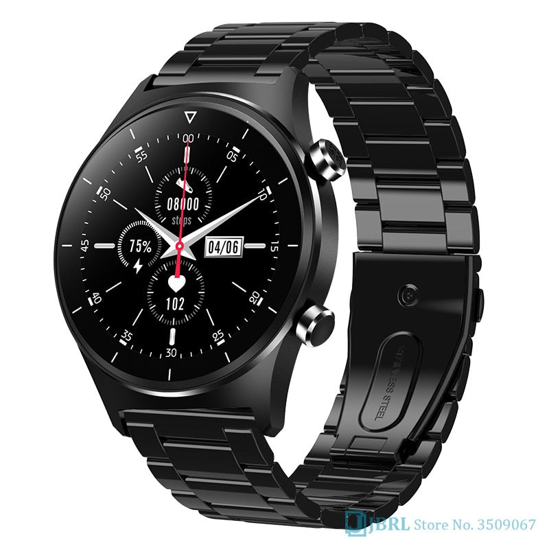 Stainless Steel Smartwatch with Fitness Tracker and Touchscreen for Men