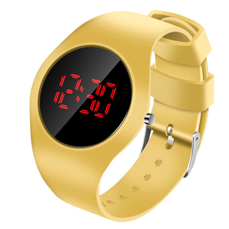 Stainless Steel Ultra Thin Round LED Digital Watch for Men