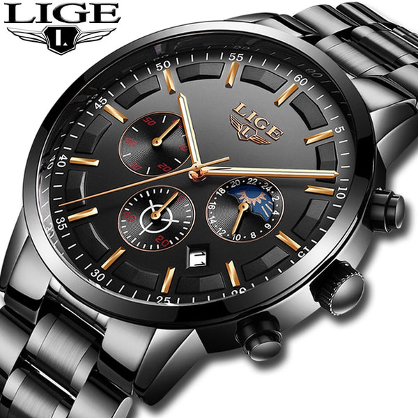 2020 New LIGE Watches Men quartz Top Brand Analog Military male Watches Men Sports army Watch Waterproof Relogio Masculino+Box