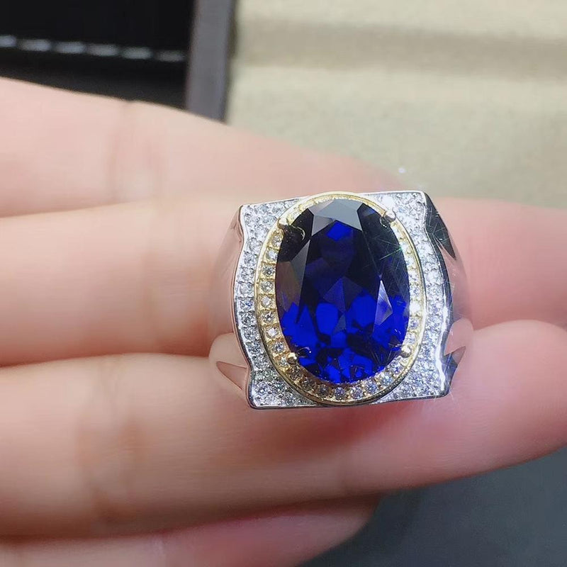 Sterling Silver Blue Sapphire Ring for women