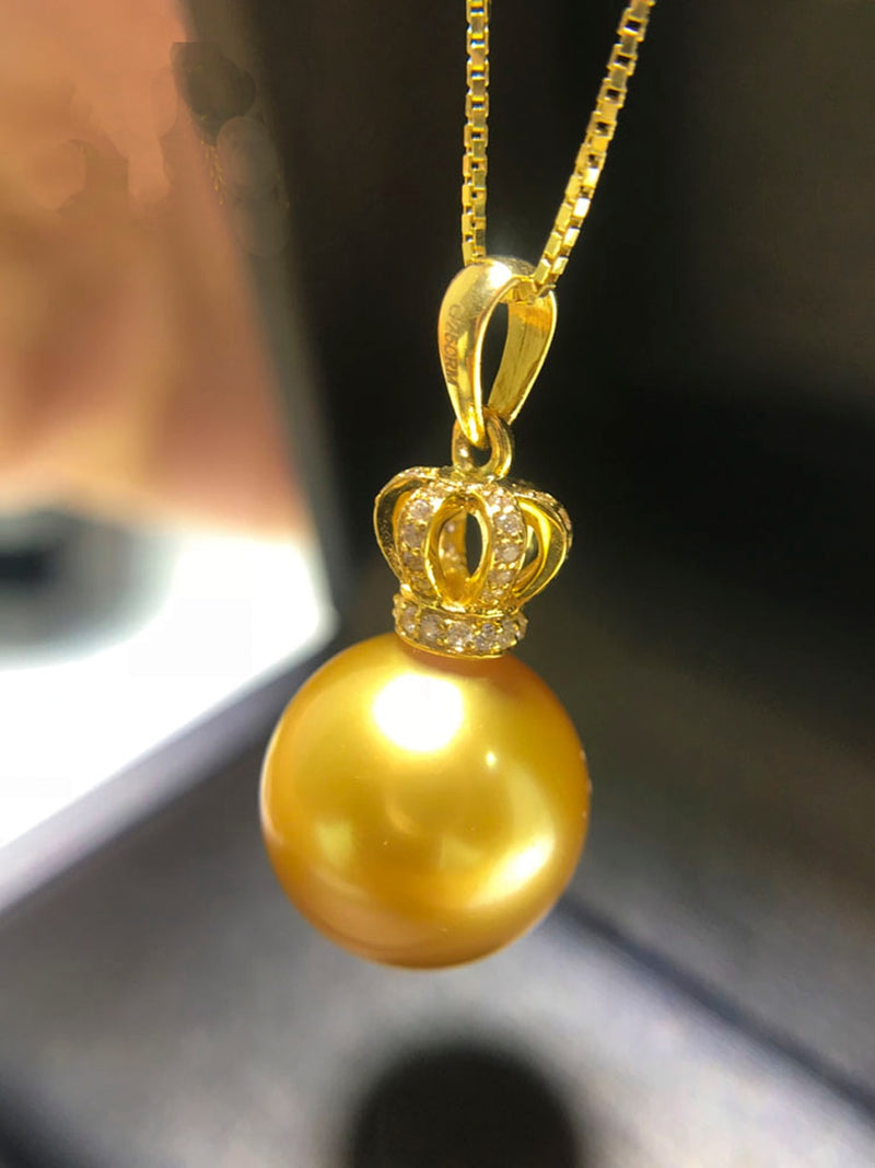 18K Gold South Sea Pearl Pendant Necklace for Women