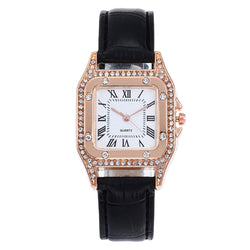 Luxury Women Metal Steel Strip Square Quartz Wristwatch
