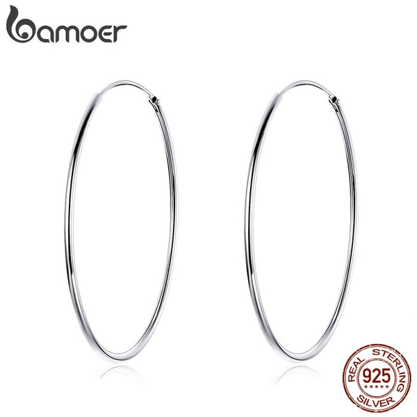 925 Sterling Silver Big Hoop Earrings for Women