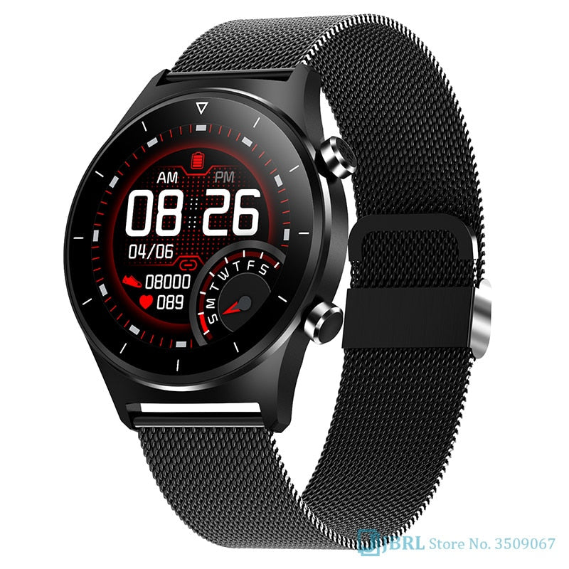Stainless Steel Smartwatch with Fitness Tracker and Touchscreen for Men