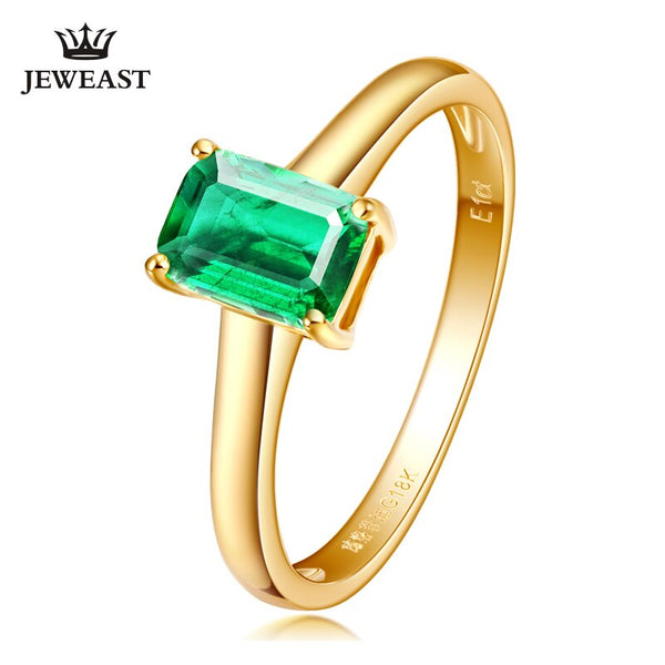 18K Gold Emerald Heart Ring for Women