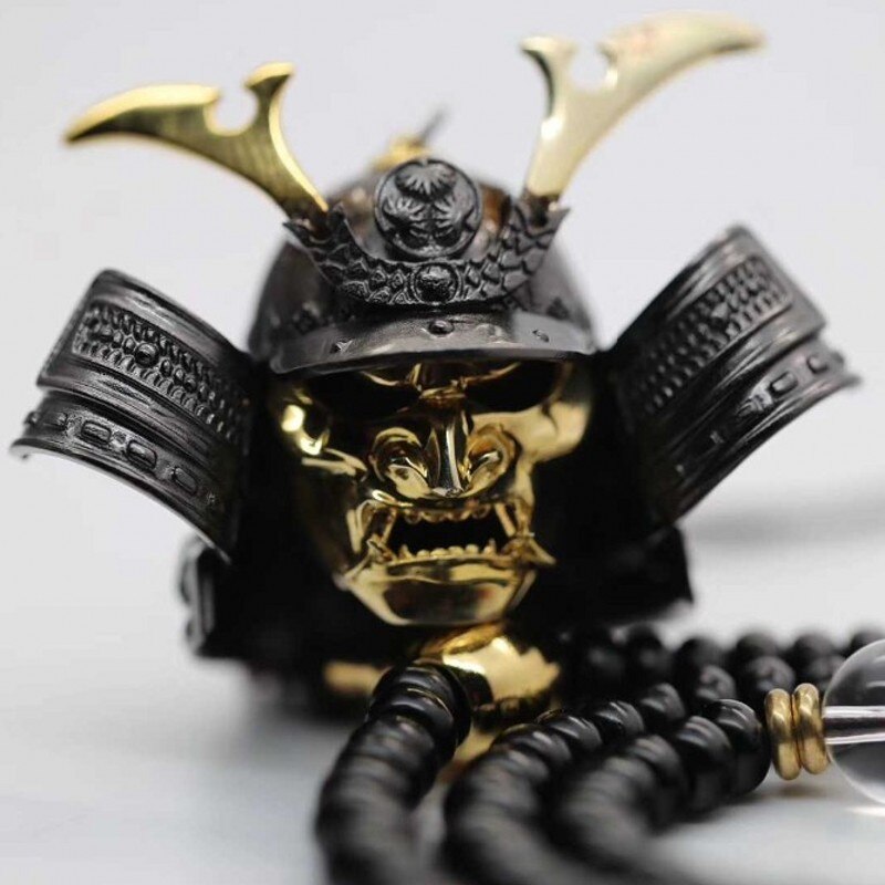 Sterling Silver Ghost Warrior Japanese Samurai Pendant