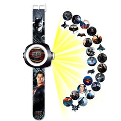 Gold-tone Cartoon Pattern Digital LED Watch for Children