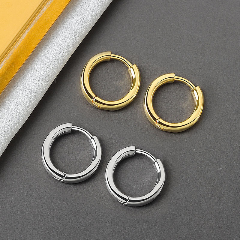 925 Sterling Silver Piercing Round Hoop Earring For Women Wedding Jewelry eh1457