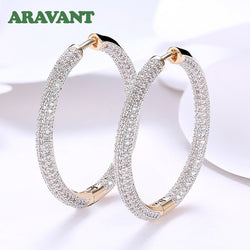 Sterling Silver 34mm Circle Hoop Earrings for Women