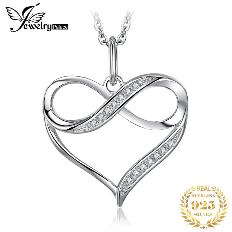 925 Sterling Silver Infinity Love Heart Pendant