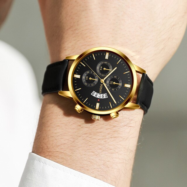 Men Watches Luxury Brand Mens Military Sport Leather Quartz Wrist Watch Men Casual Date Calendar Watch relogio masculino