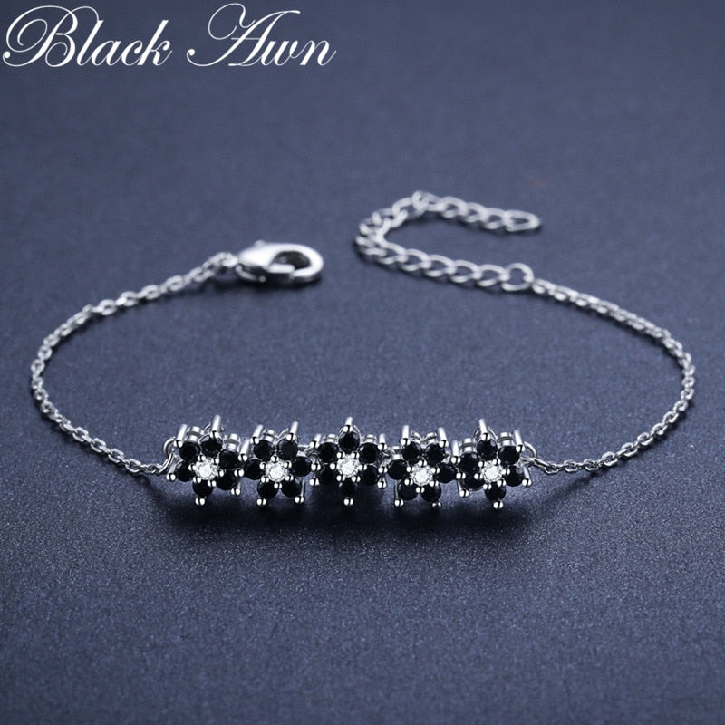 Sterling Silver Blossom Charm Bracelet