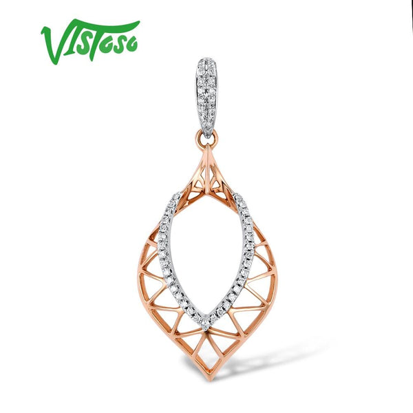 14K Rose Gold Diamond Pendant