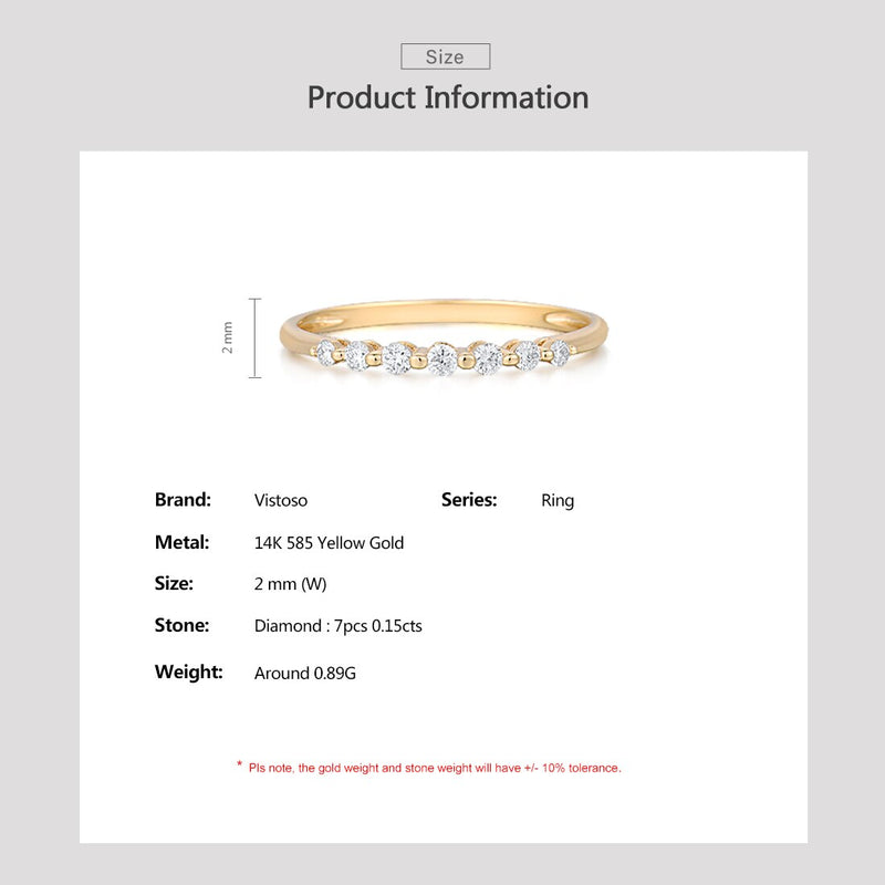 14K Yellow Gold Diamond Ring for Her