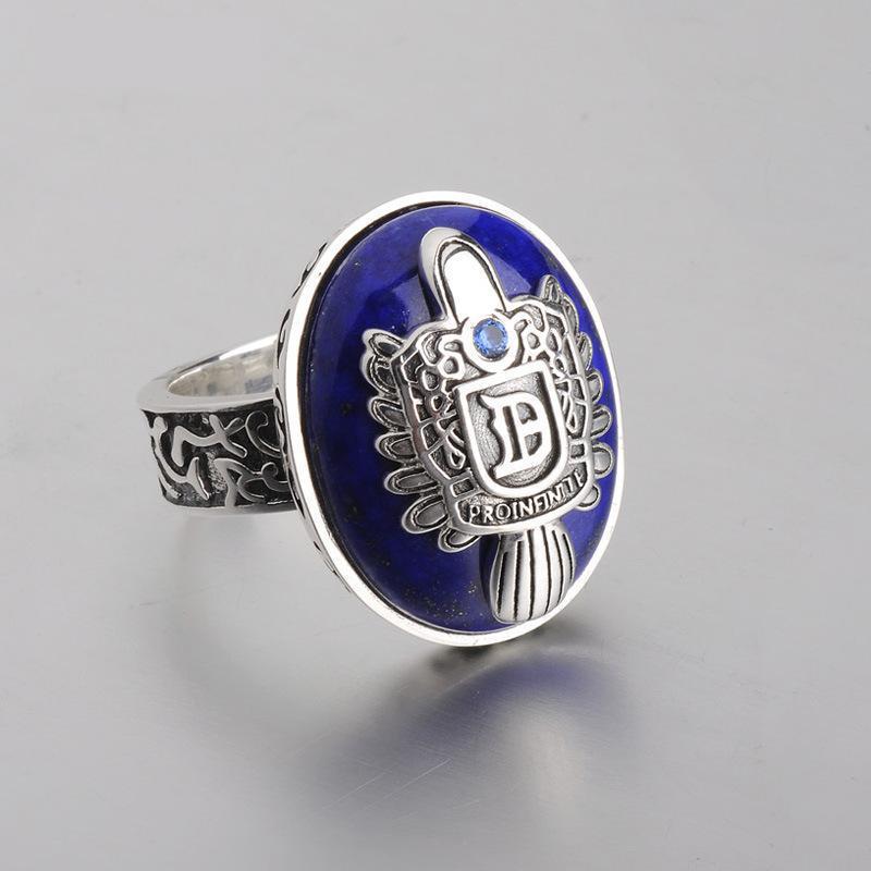 The Vampire Diaries 925 Sterling Silver Lapis Lazuli Gemstone Ring