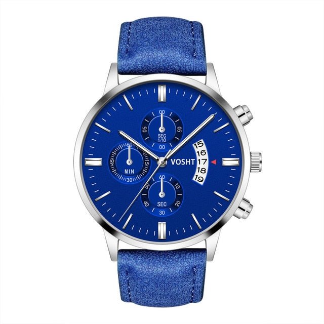 Men Watches Luxury Brand Mens Military Sport Leather Quartz Wrist Watch Men Casual Date Calendar Watch relogio masculino