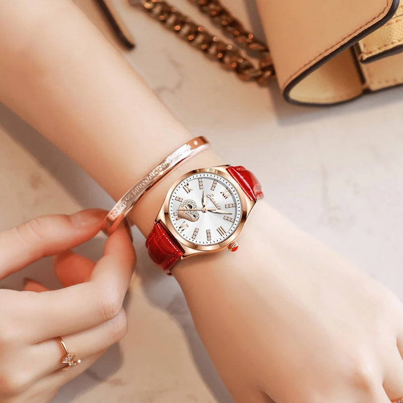 2021 LIGE Brand SUNKTA Women Watches Fashion leather Ladies Quartz Watch TOP Brand Luxury Dial Simple Rose Gold Women Watches
