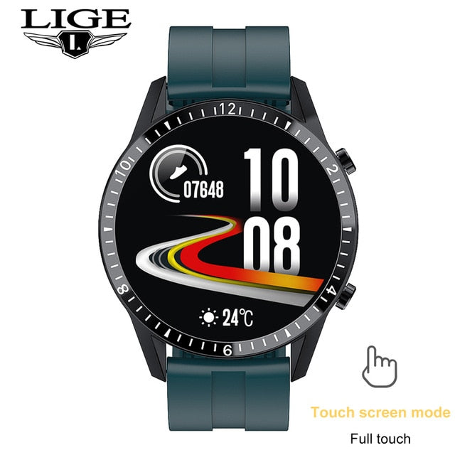 Stainless Steel Fitness Watch with Full Touch Screen and IP67 Waterproofing for Men