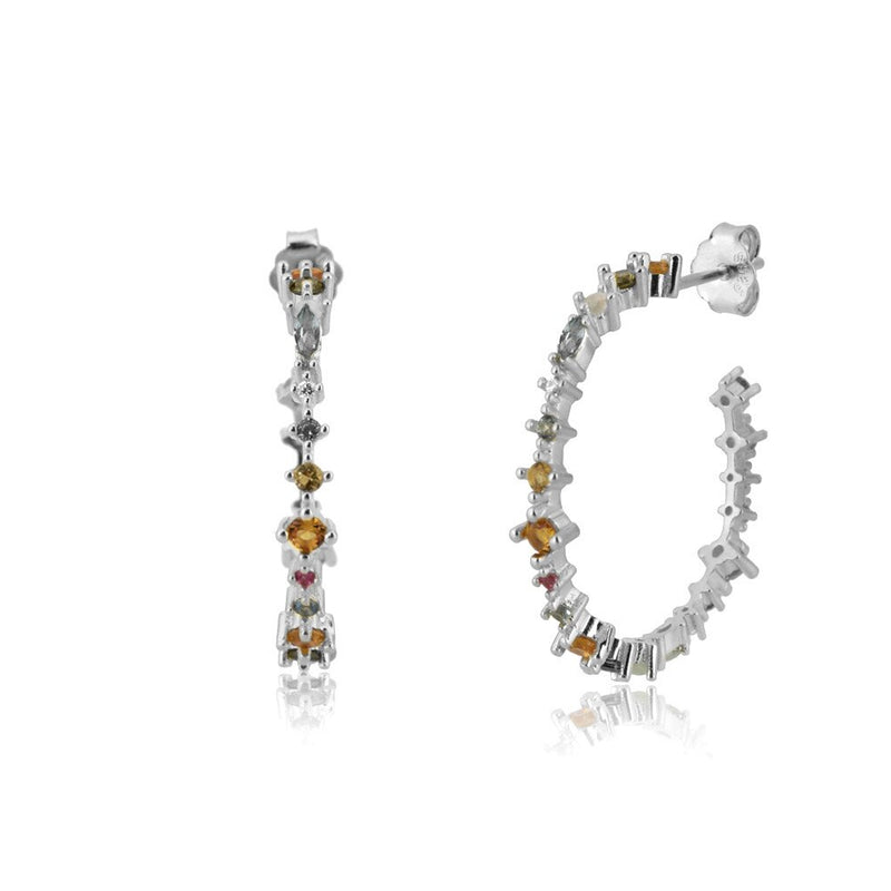 ANDYWEN 100% 925 Sterling Silver Rainbow Zircon Earrings