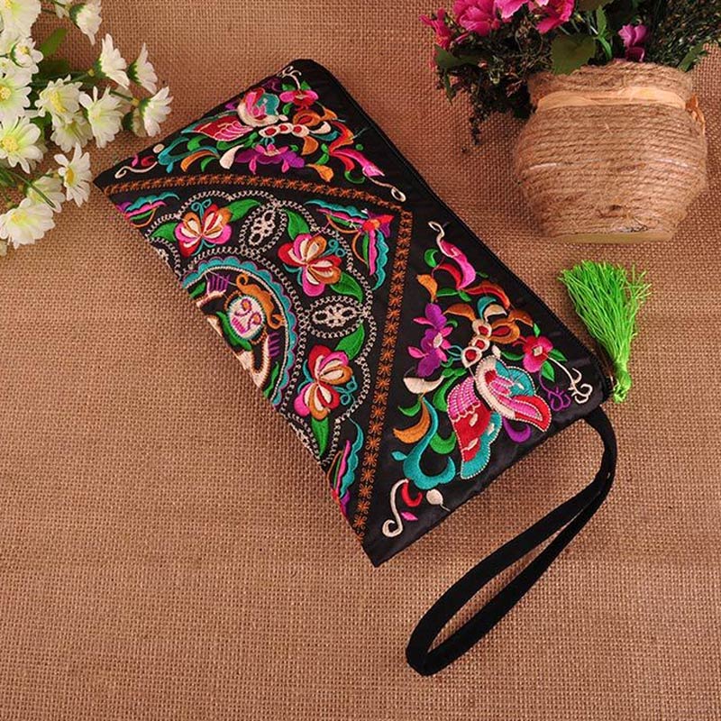 Vintage Messenger Handbag Ethnic Boho Embroidered Floral Bags Shoulder Purse Gift XRQ88