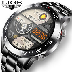 Steel Smartwatch with Full Touch Screen and IP68 Waterproof for Men