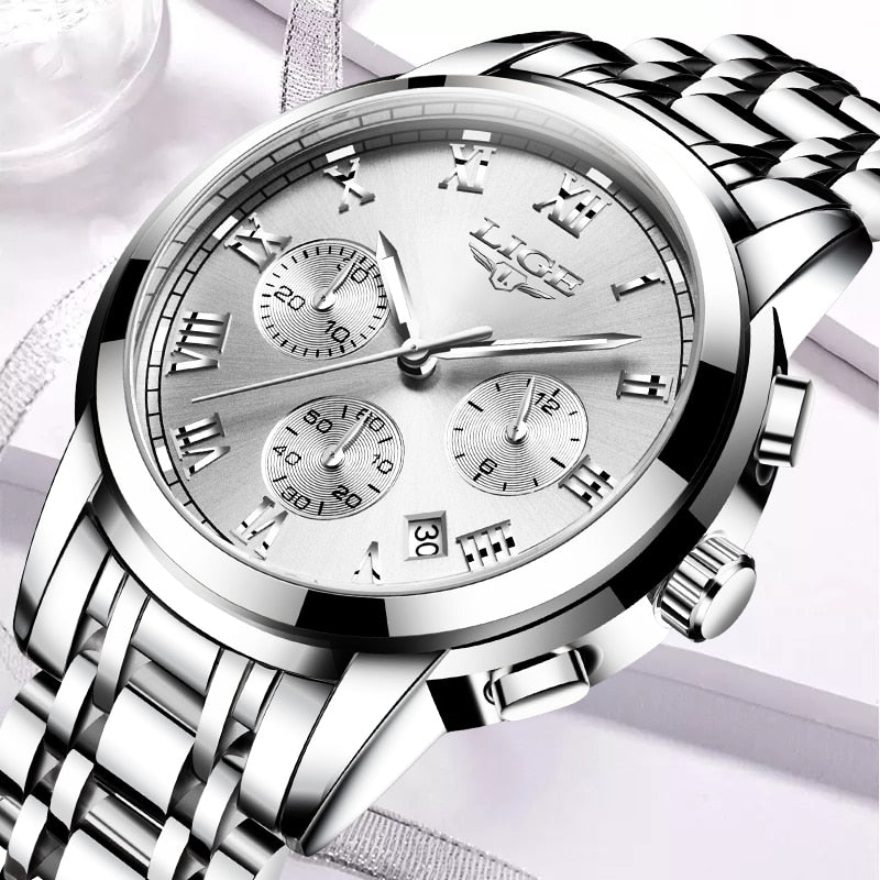 2021 LIGE Luxury Ladies Watches Women Waterproof Watch Steel Strap Woman Wristwatches Top Brand Bracelet Clocks Relogio Feminino