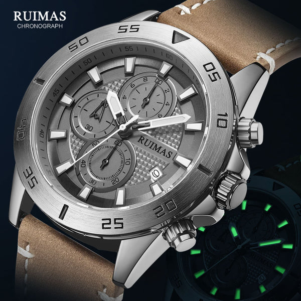 Stainless Steel Quartz Chronograph Luminous Watch for Men