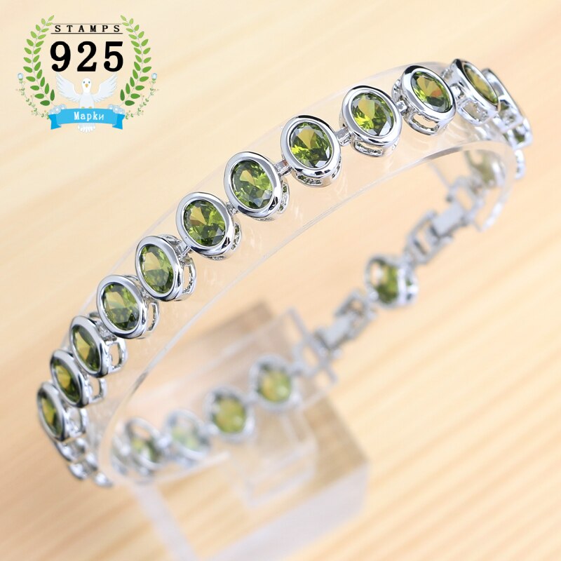 925 Sterling Silver Sapphire Bracelet, Adjustable 19cm+2cm, for Woman