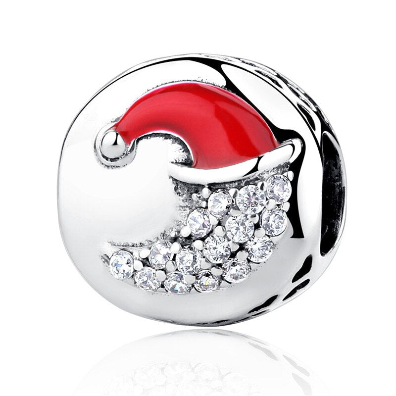 BAMOER Cute Christmas 925 Sterling Silver Charm Beads Fit Original Charms Bracelet