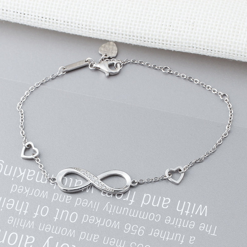 LEKANI 925 Sterling Silver Infinity Womens Adjustable Friendship Bracelet Engagement Creative 2020 New Fashion Zircon Bracelet