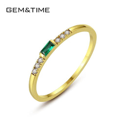 Gem&Time Pure 14K 585 Gold Emerald Ring