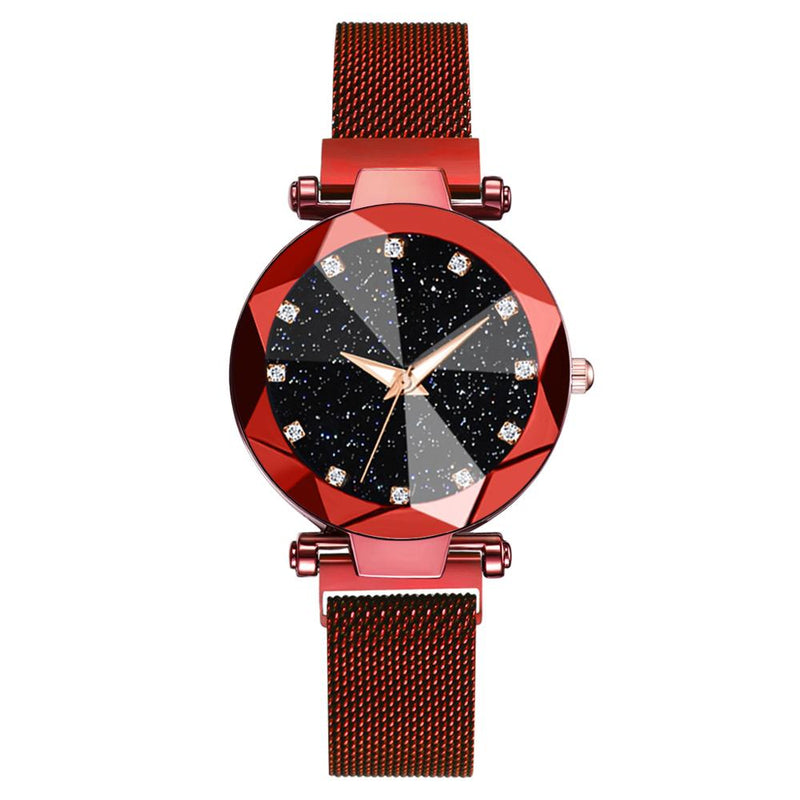 Luxury Starry Sky Stainless Steel Mesh Bracelet Watch For Women