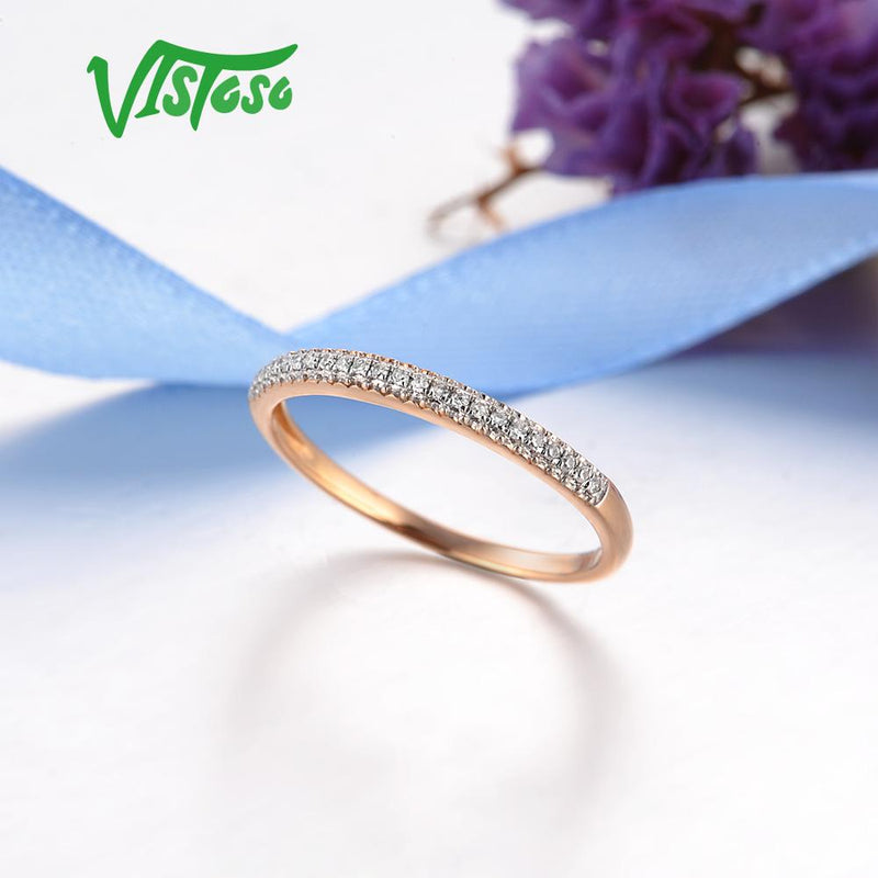 14K Rose Gold Diamond Ring for Women