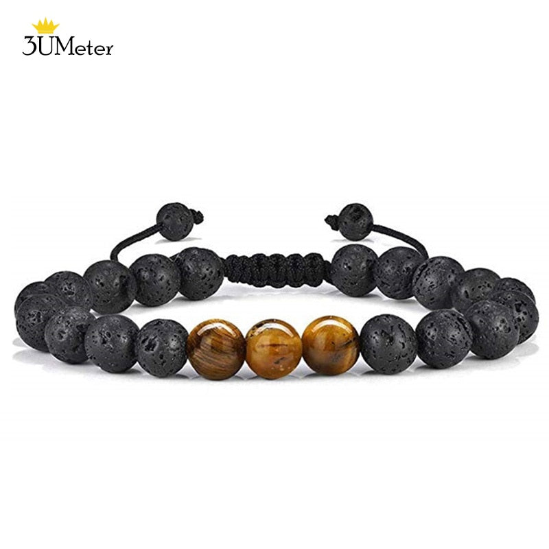 Natural Stone 7 Chakra Tiger Eye Beads Bracelet for Men Women