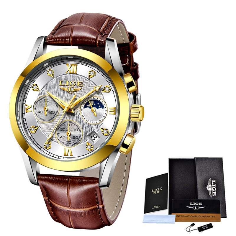 Stainless Steel Quartz Wrist Watch with Calendar for Women