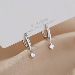 Elegant 925 Sterling Silver Zirconia Stud Earrings