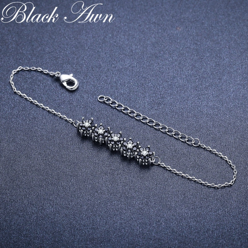 Sterling Silver Blossom Charm Bracelet