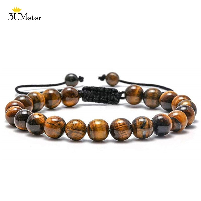 Natural Stone 7 Chakra Tiger Eye Beads Bracelet for Men Women